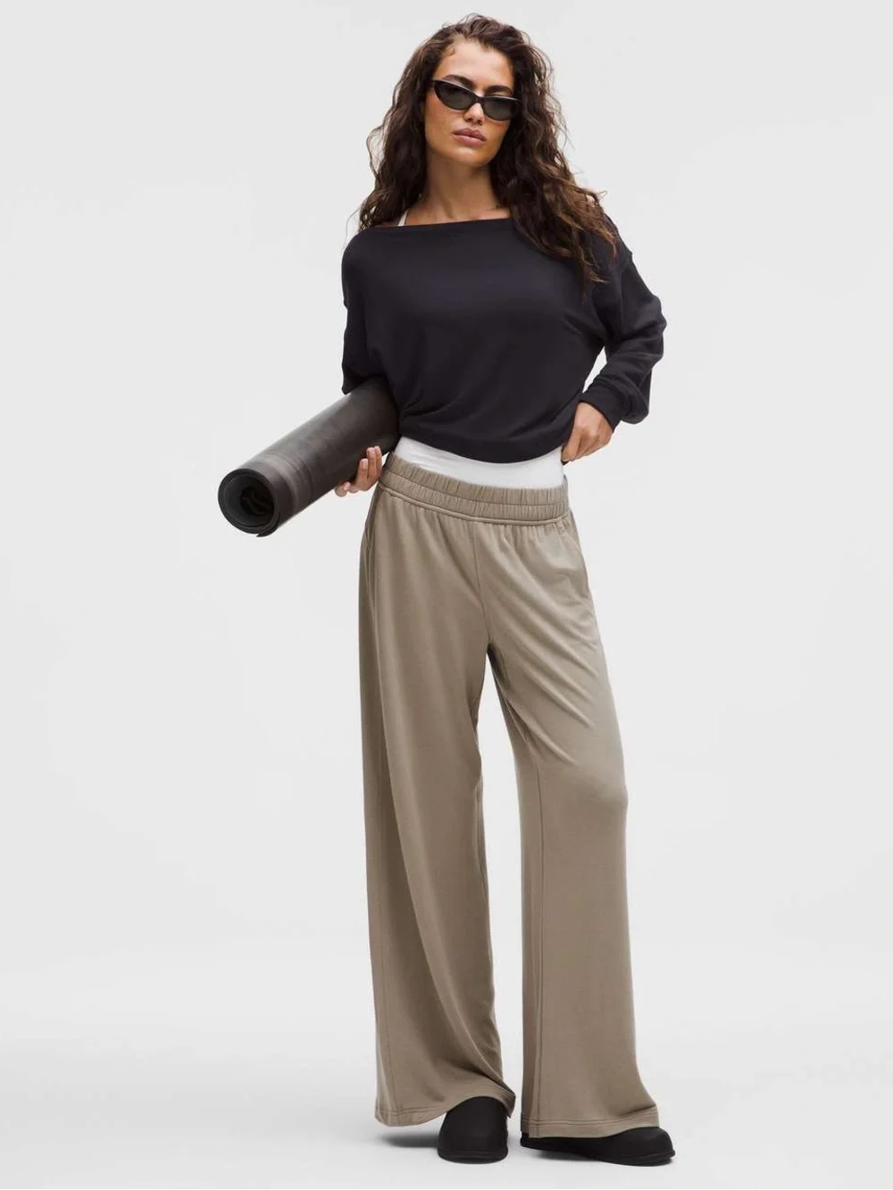 Like New - Lululemon BeCalm Oversized Boatneck Long Sleeve Shirt in Brown (L)